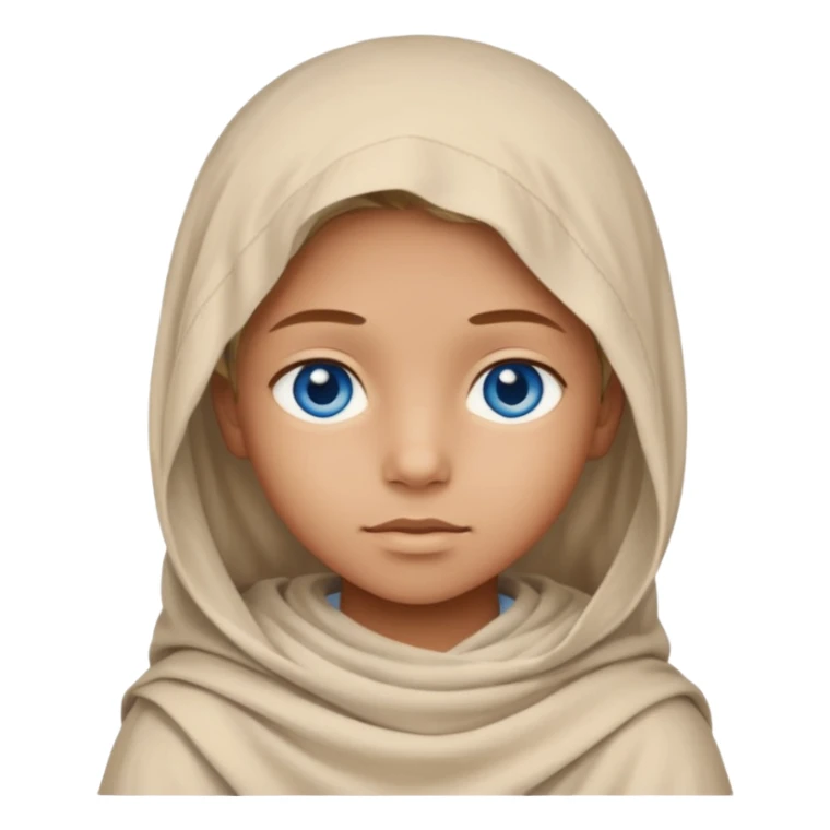 blue eyed desert child with creme cloth sticker