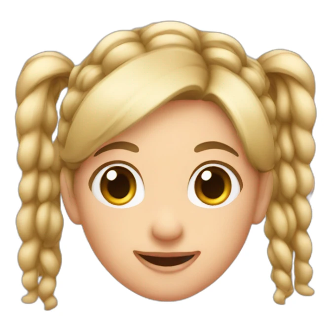 "pigtails. hair emoji sticker