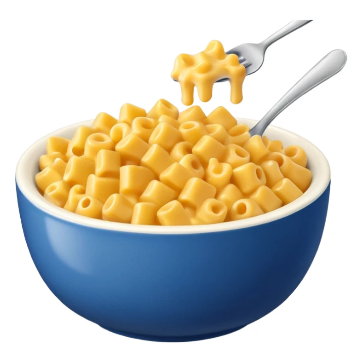 Chinosorie blue and white  bowl with Mac and cheese sticker