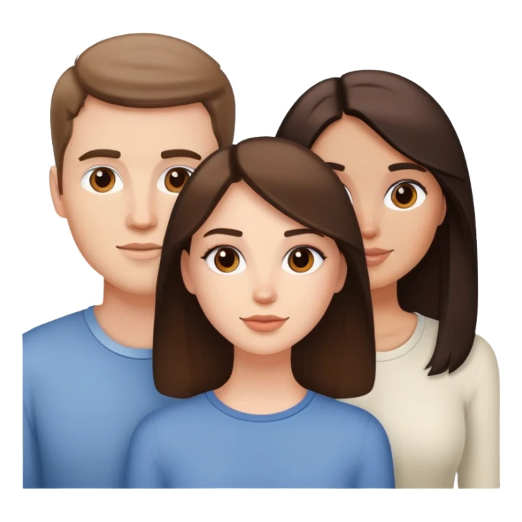 Two white, brunette girls and a white guy friends sticker