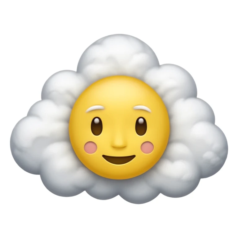 clouds spinning around the head of a yellow face emoji that looks spaced out sticker