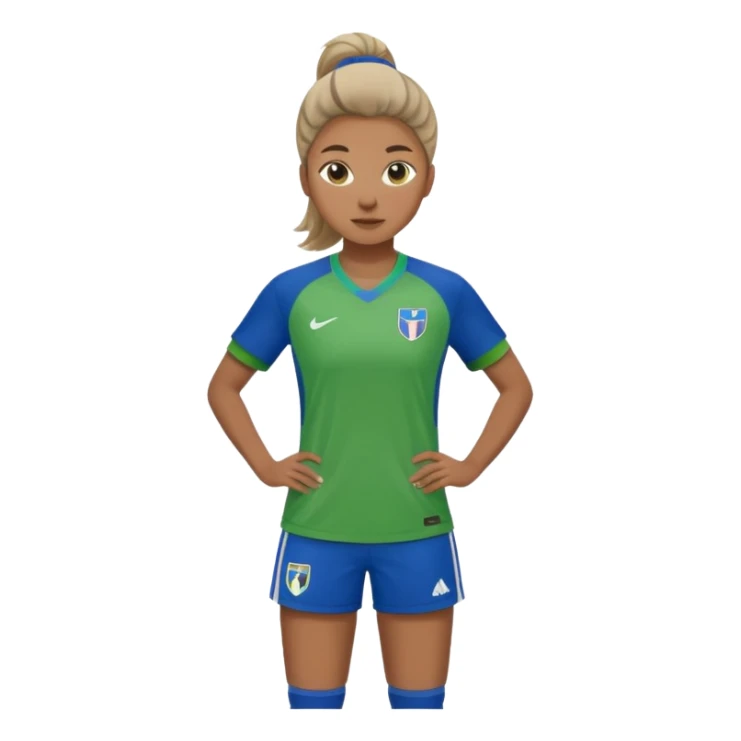 womansoccer player blue green jersey sticker