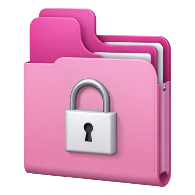 mix light pink dark pink and white girly lock with a folder behind it sticker