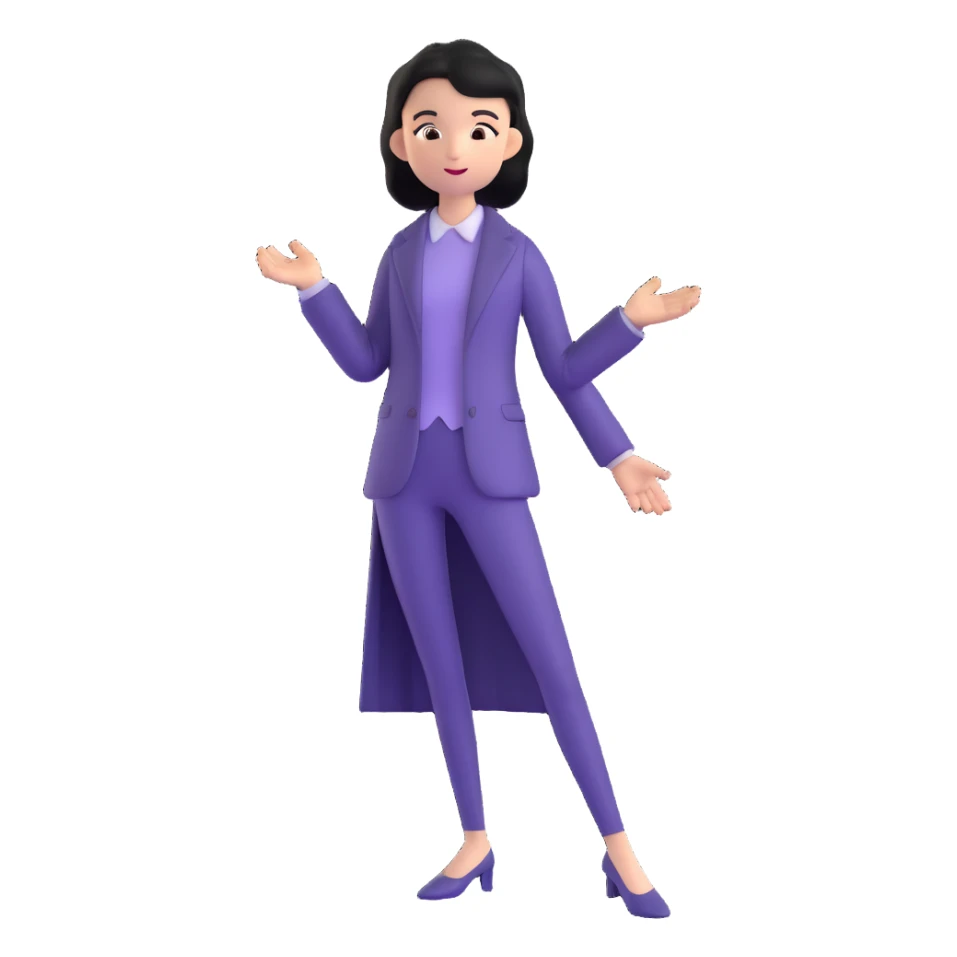 whimsical character with elegant simple outfit and mysterious aura sticker