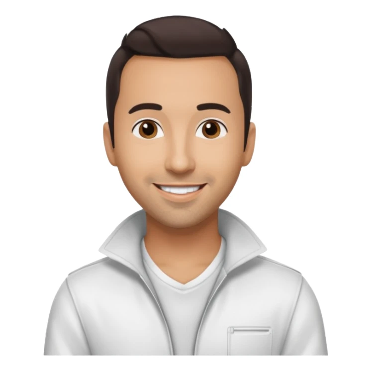 Howie Dorough from Backstreet Boys with dark brown hair, white outfit sticker