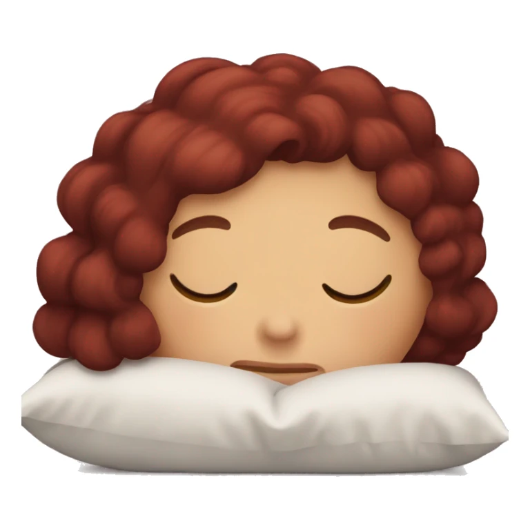 Girl with dark red hair sleeping on pillow  sticker