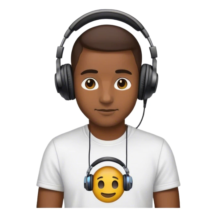 DJ emoji with headphones sticker