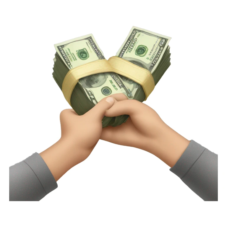 giving money from hand to hand sticker