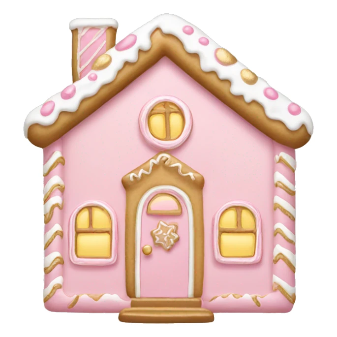 light pink and gold and white gingerbread house sticker