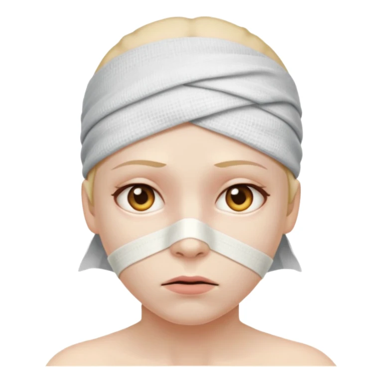 very sick person bandage in the head sticker