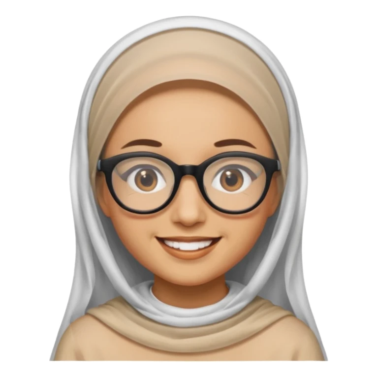 A veiled emoji wearing glasses sticker