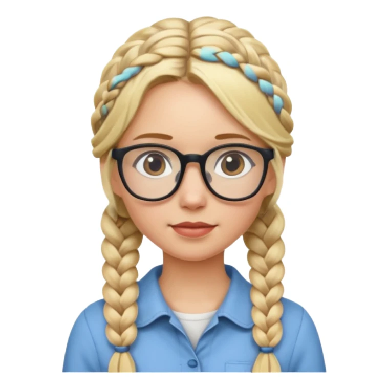 blonde braided girl with glasses sticker