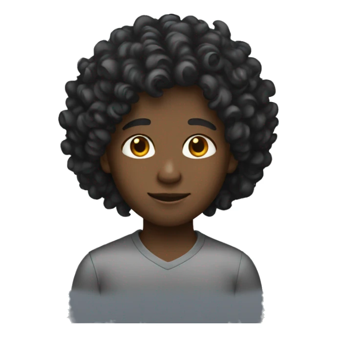 A black boy with curly hair sticker