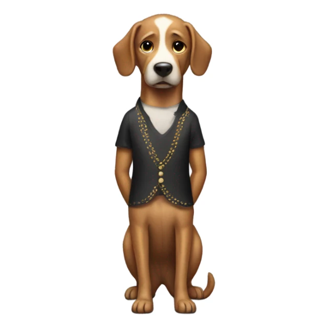 Dog man wearing a dress  sticker