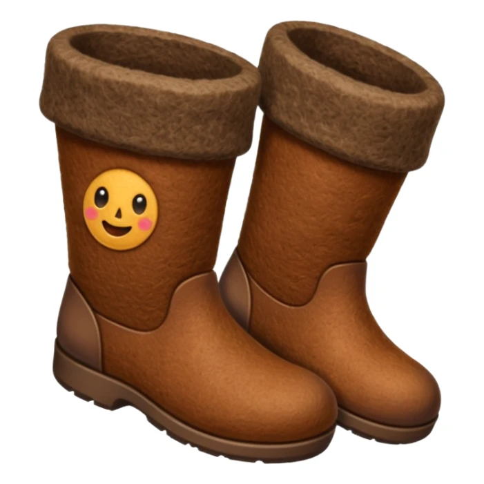 felt boots made of felted wool sticker