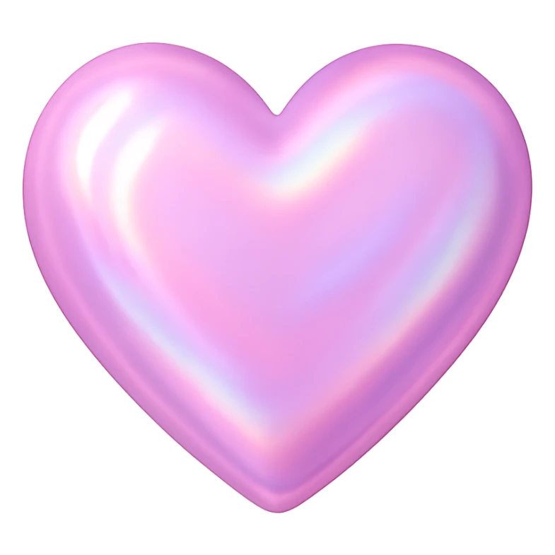 heart with a pink iridescent shine, clean digital illustration, no background sticker