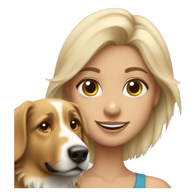 blonde girl with Australian Sheppard  sticker