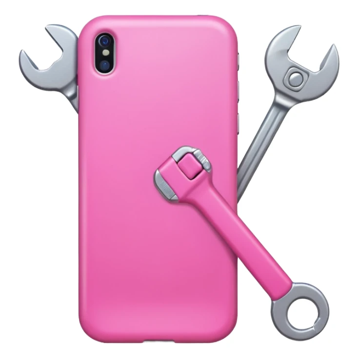 pink girly cellphone with a wrench sticker