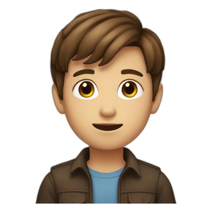 An 8 years old boy with brown hair sticker