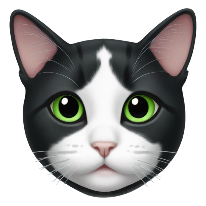 Tuxedo cat with clipped ear green eyes sticker