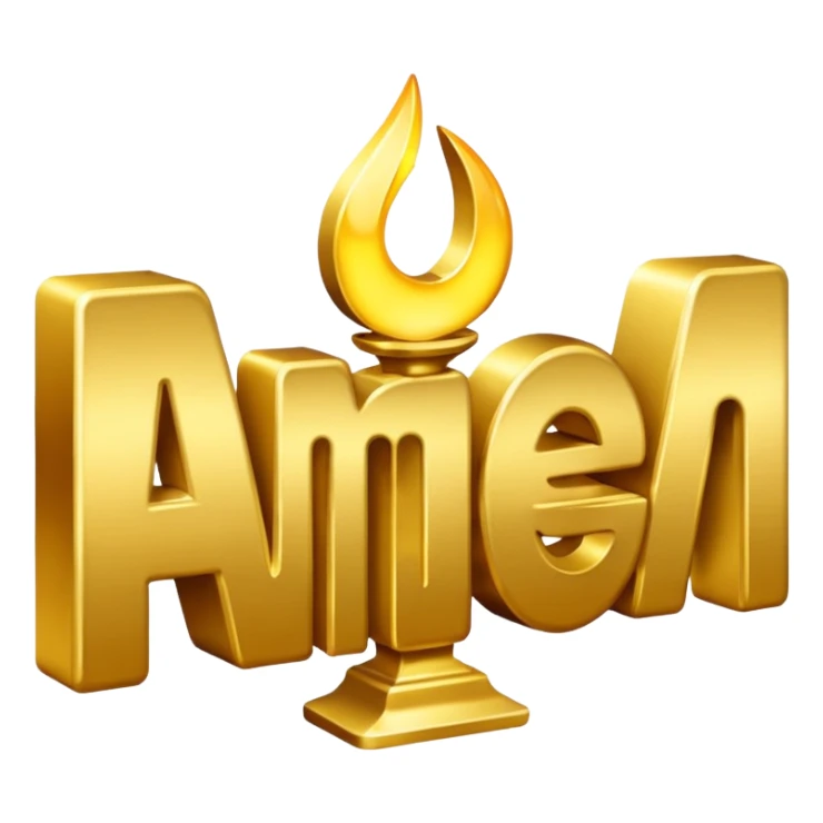 the word 'amen' in a bold, impactful emoji style sticker