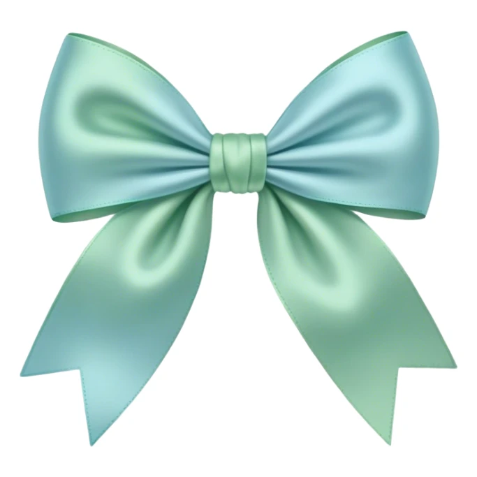 pastel blue and green silk bow sticker