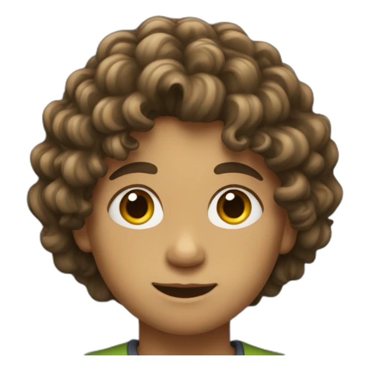 Young boy with long curly hair sticker