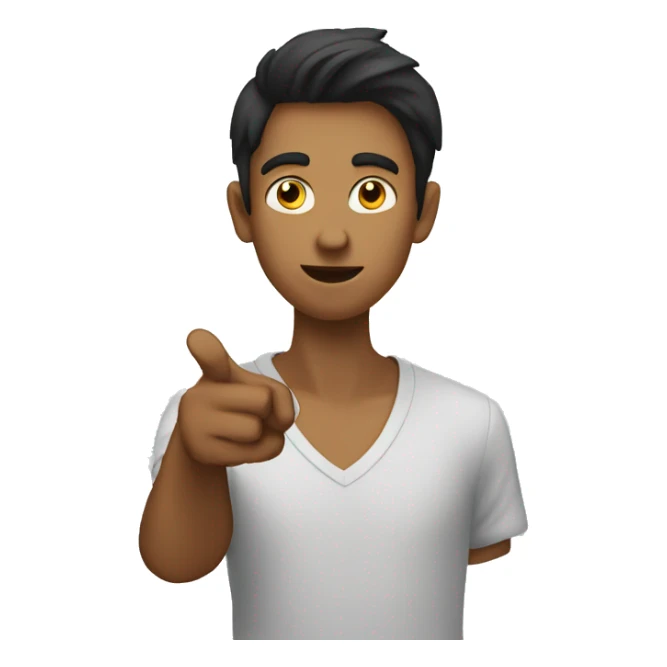 Young man arguing with pointing index finger in front sticker