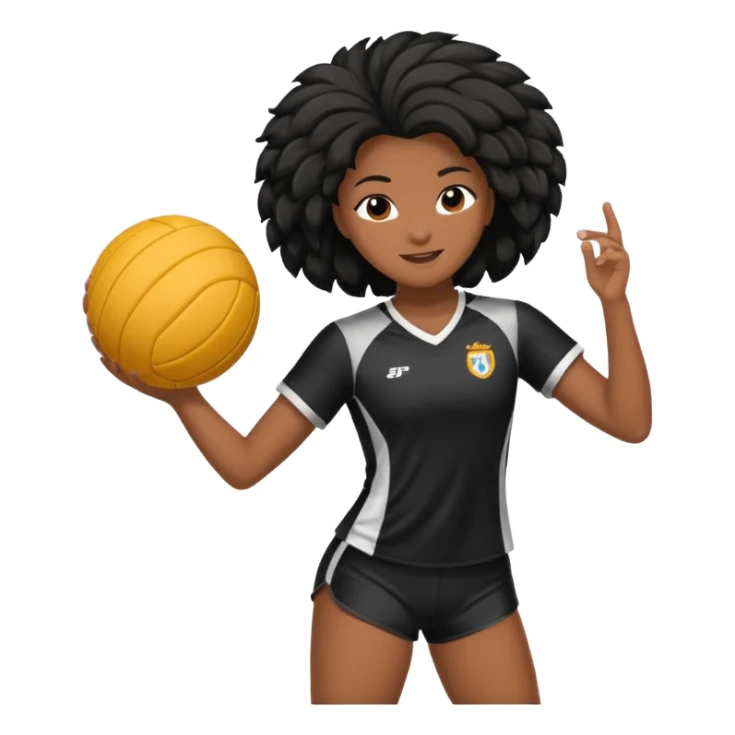 Uma atleta de voleibol de cabelo preto, esperando a bola na base sticker