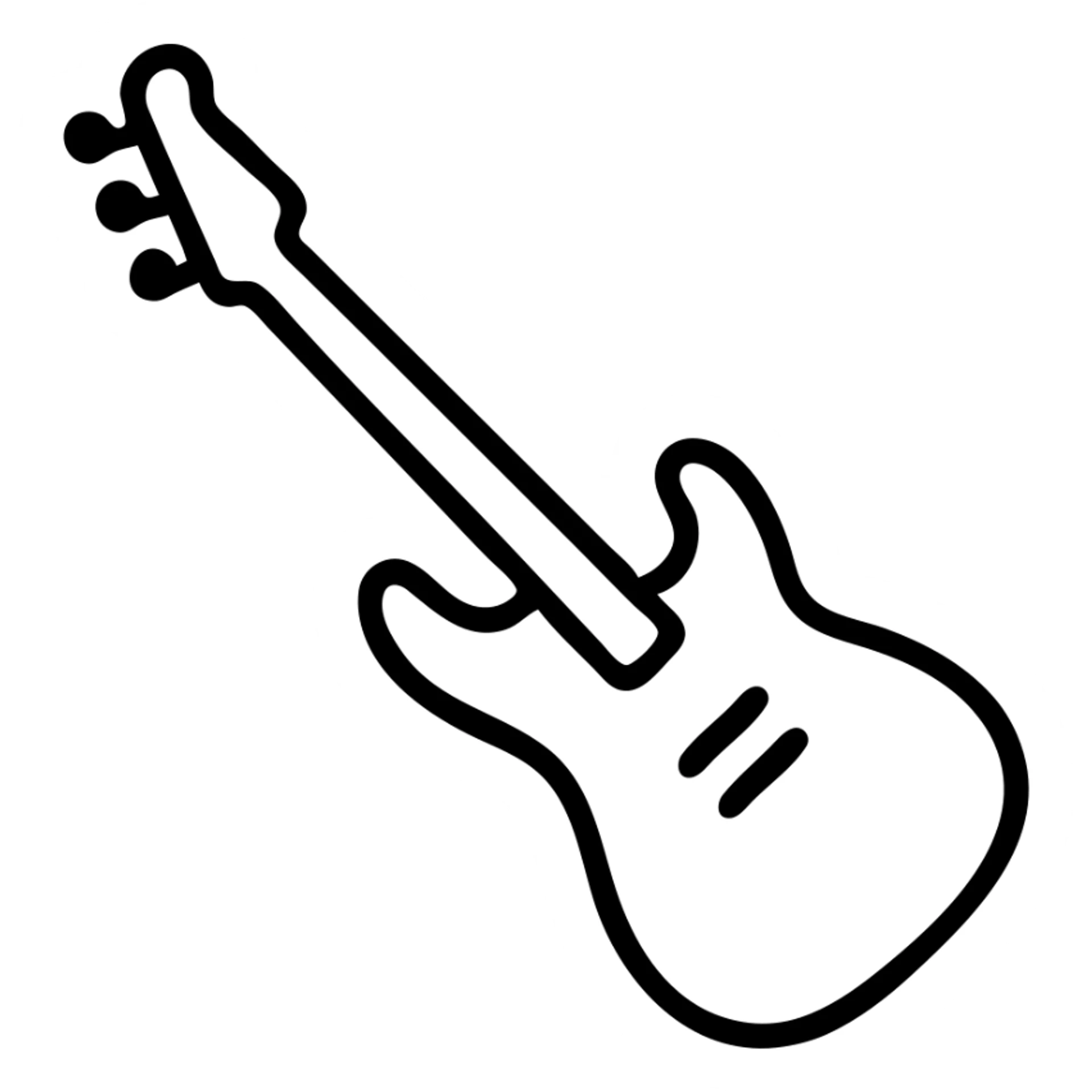 outlined electric bass guitar icon sticker