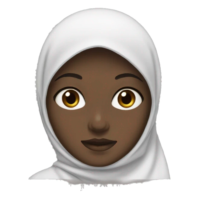 A white girl with brown eyes, in a hijab sticker