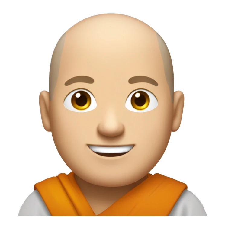Happy white middle age male human monk with buzz cut  sticker