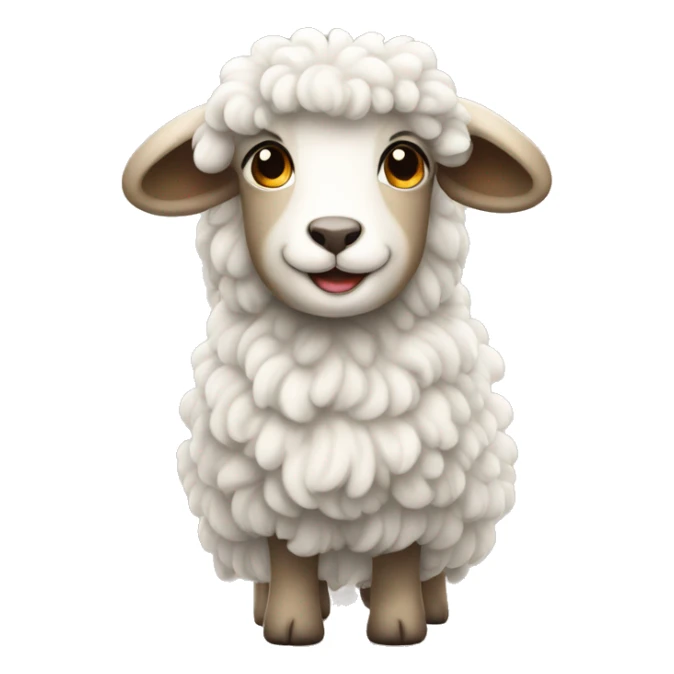 happy little sheepie with long curls sticker