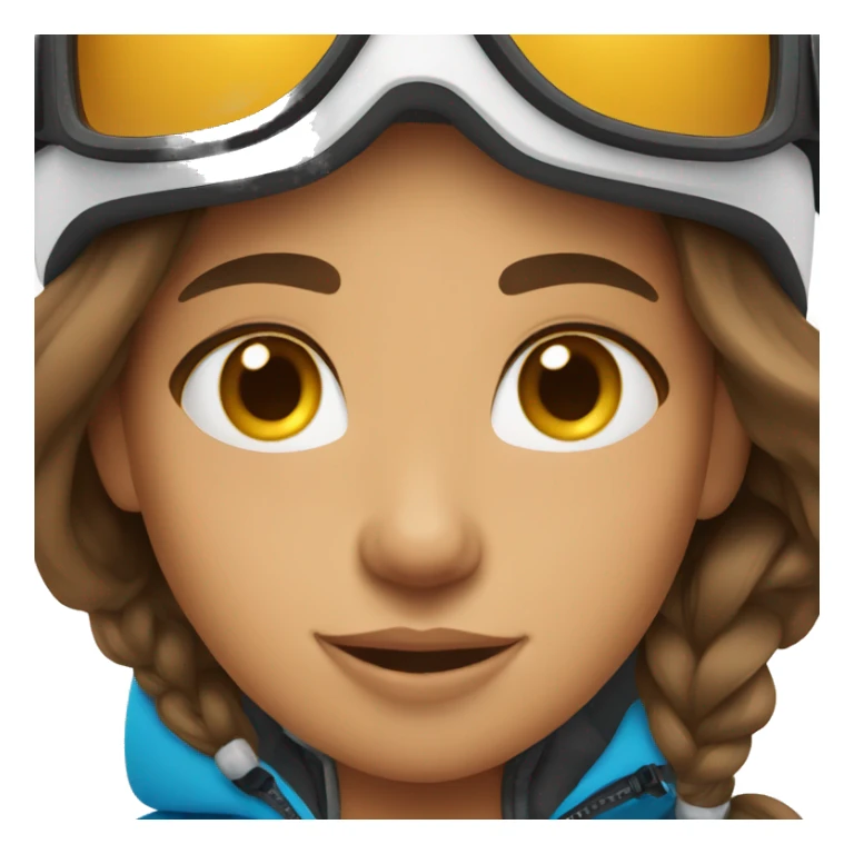 Brown hair girl on ski slopes sticker