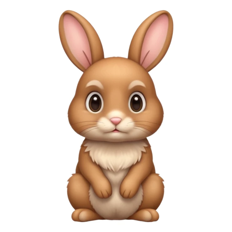 a sitting cute light brown bunny with big cute eyes  sticker
