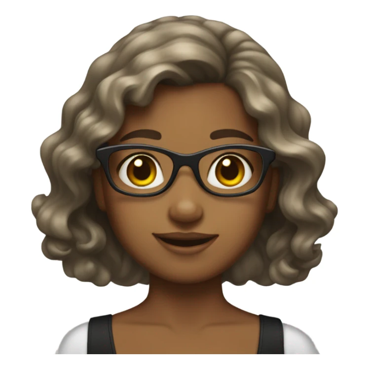 Girl with wavy hair and hair bow tie sticker