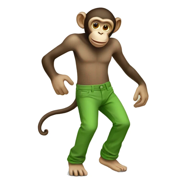 monkey stepping into a pair of pants made turnips sticker