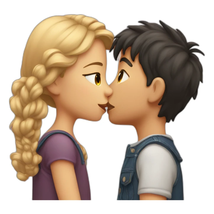 boy kissing girl sticker