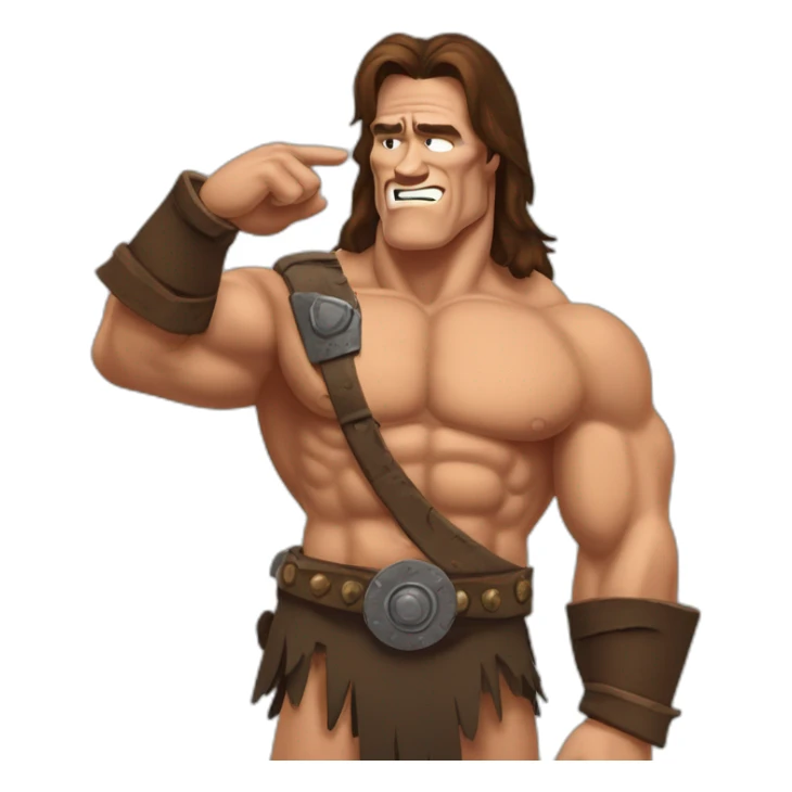 Conan the barbarian Arnold Schwarzenegger salute sticker