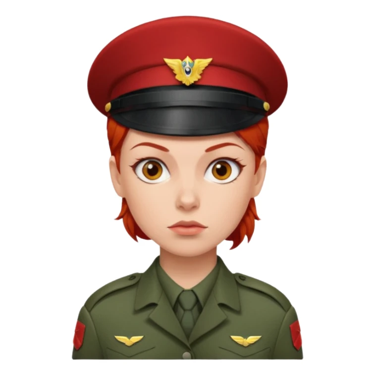 Female Soldier red hair without cat sticker