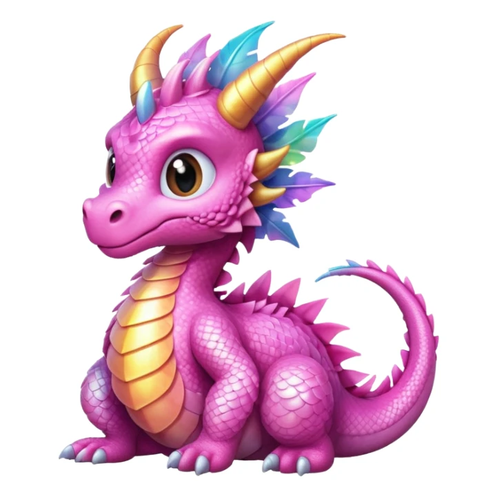 Feathery baby pink dragon sticker