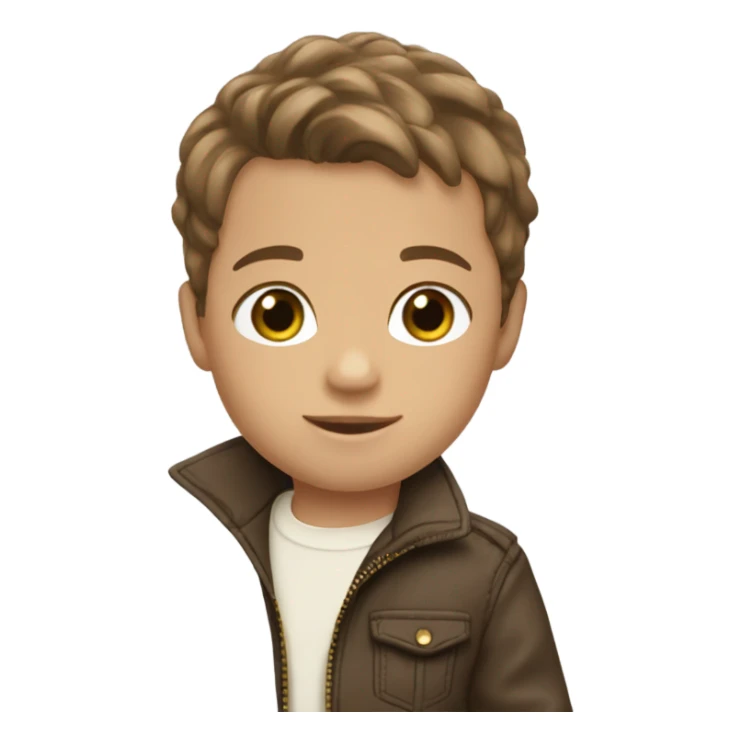 Boy with Ralph Lauren zip up and brown hair and hazel eyes  sticker
