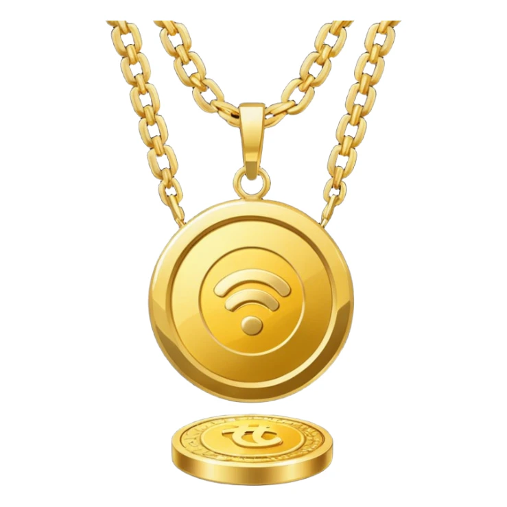 Gold wifi money chain sticker