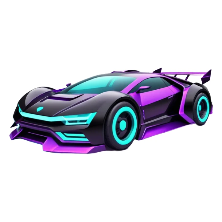 futuristic black purple and cyan cyberpunk car sticker