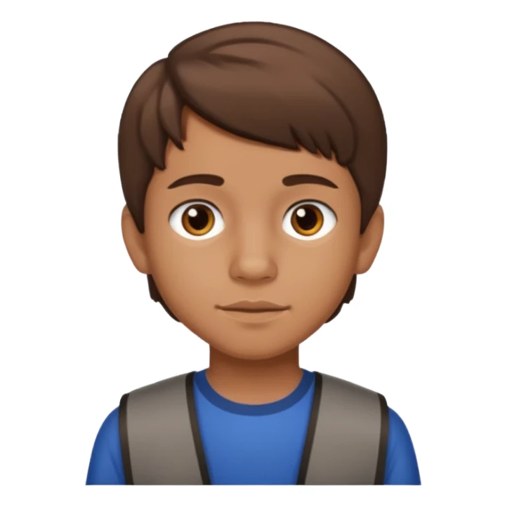 A 13 year old mexican boy with brown hair  sticker