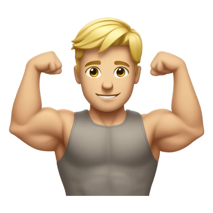white young muscle man with his hands behind his head in a relaxed pose sticker