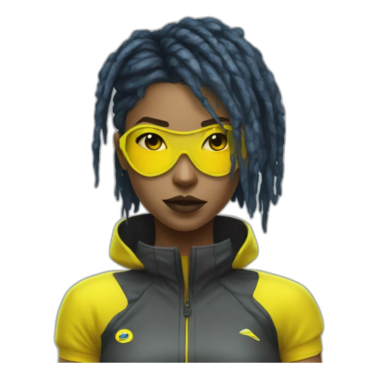 cyberpunk yellow girl in tennis uniform sticker