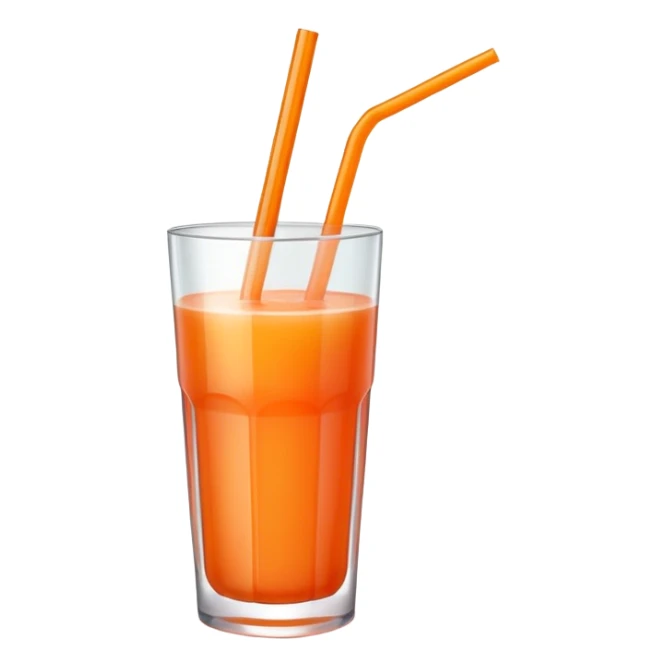 Guava juice in a glass with a straw sticker