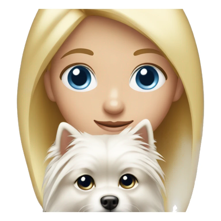 Blonde girl blue eyes holding spitz  sticker