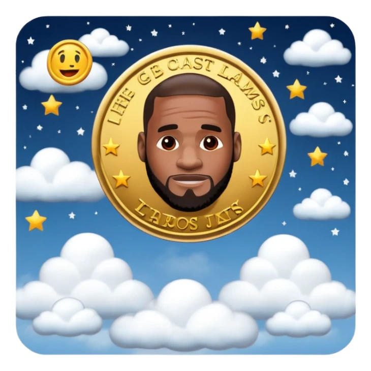 lebron james coin emoji  and text niggas in the sky sticker